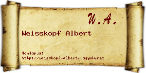 Weisskopf Albert névjegykártya